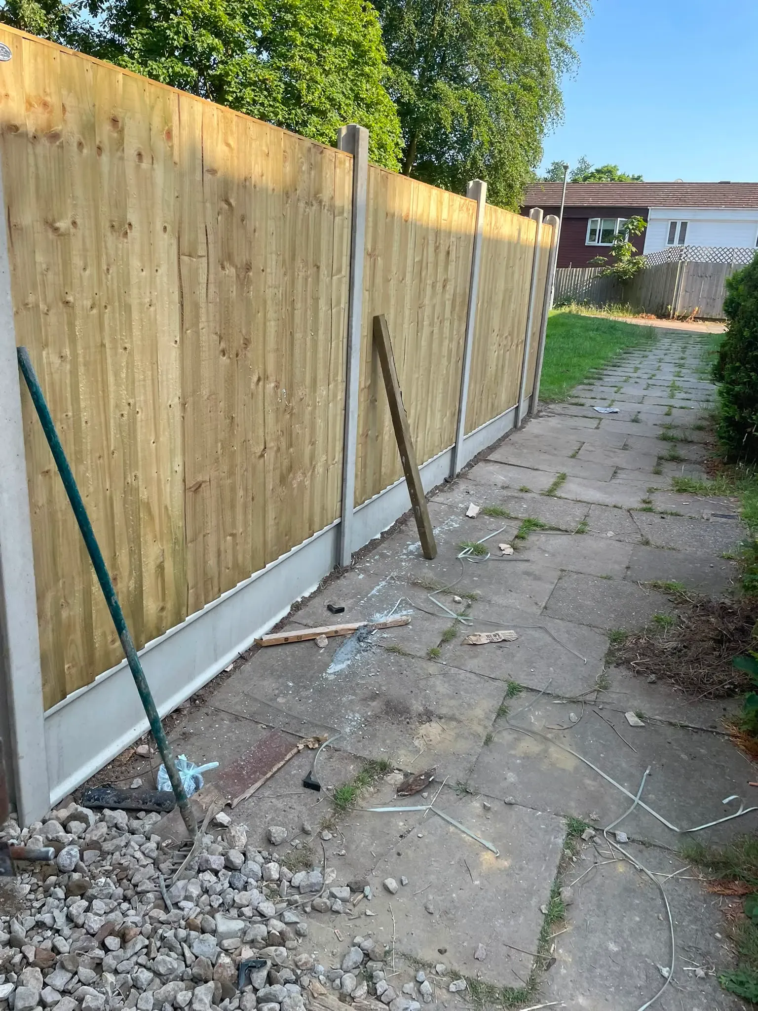 New garden fencing installed by Swift Property Solutions in Northampton